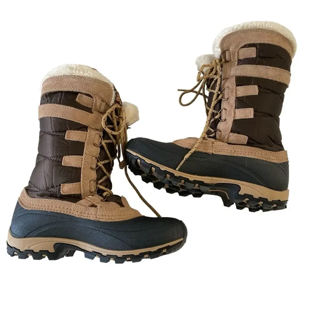 Kamik Snowvalley Waterproof Thinsulate Lined Snow Boots Size 6 Mid Calf Lace Up